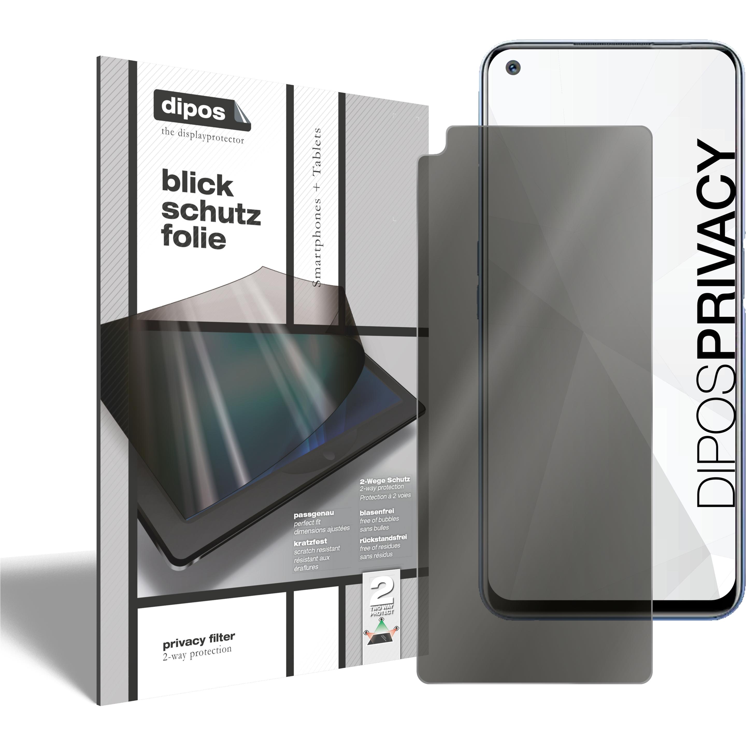 Dipos Blickschutzfolie 2-Way Anti-Shock (2 Stück, Realme Narzo 30 Pro), Smartphone Schutzfolie, Transparent