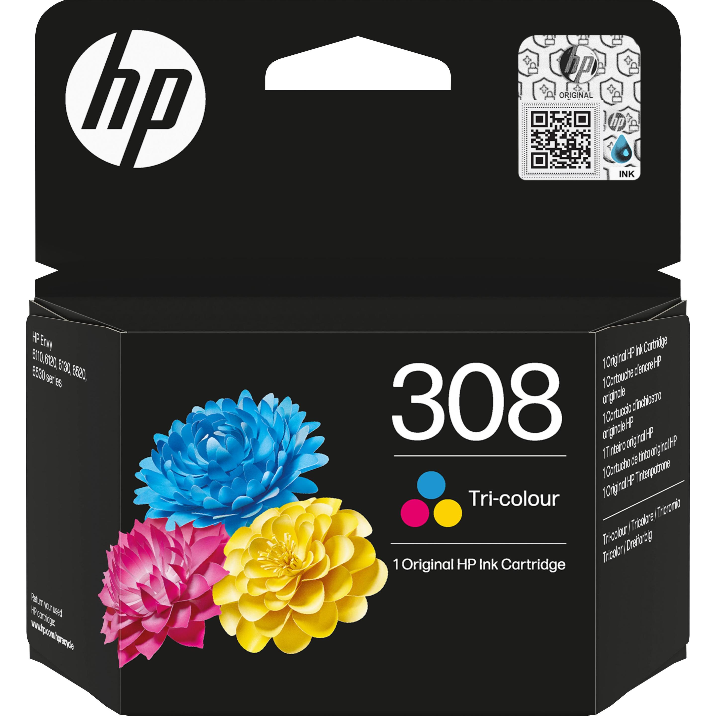 HP, Cartucce, 7FP20UE#CE1 308 Envy Inchiostro 3 colori 120 (M, C, Y)