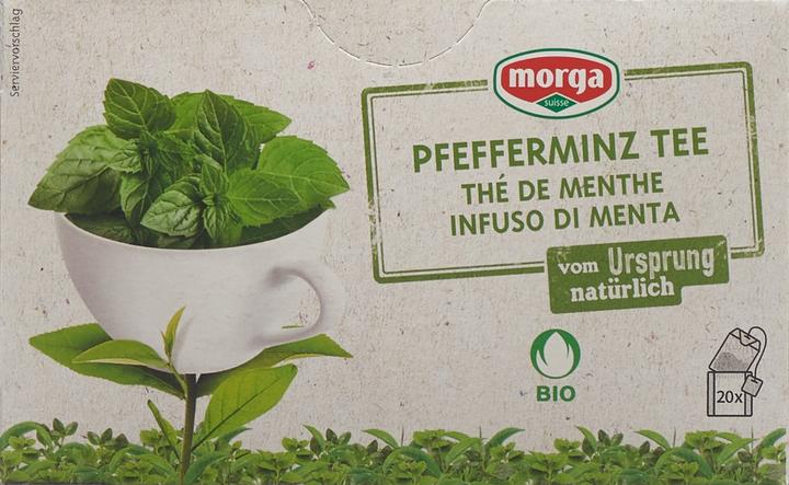 Immagine prodotto Morga Pfefferminz Tee mit Hülle Bio Knospe (30 g)