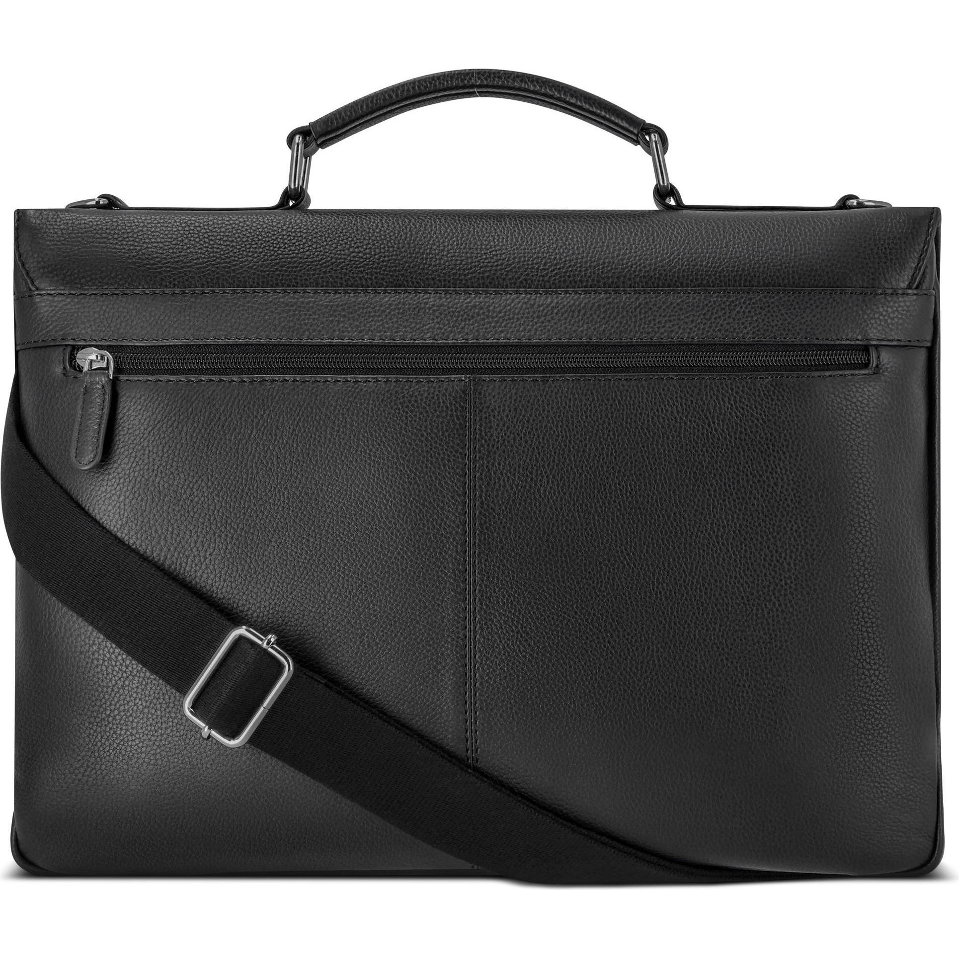 Thumbnail - Bugatti Valencia Aktentaschen Messenger Leder 40 cm Laptopfach (17"), Notebooktasche, Schwarz