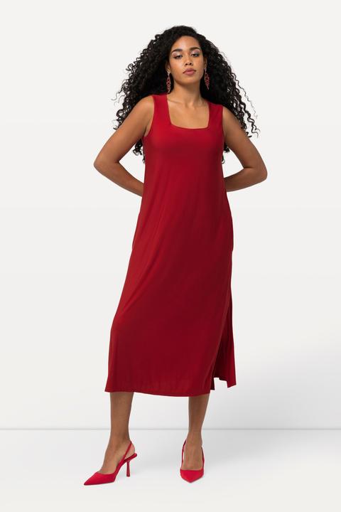 Produktbild Ulla Popken Jersey-Kleid, A-Linie, Carree-Ausschnitt, ärmellos (54)