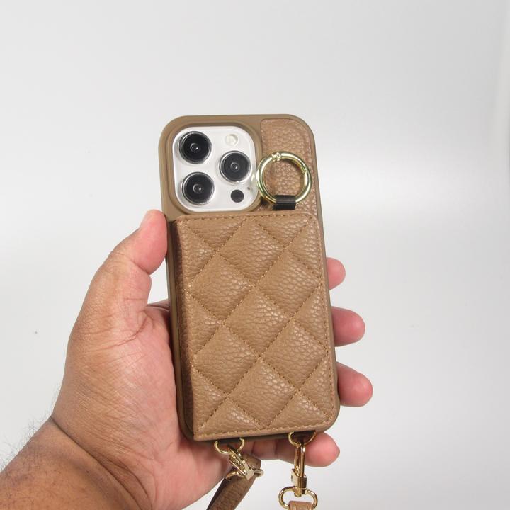 Produktbild PhoneLook Hülle Gepolstertes Leder mit Spiegel und Kartenfach grosse abnehmbare Riemen (Apple iPhone 15 Pro Max)