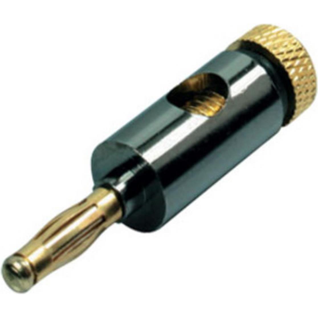 Thumbnail - OEM Bananenstecker Metall 4mm, schwarz, Audio Stecker, Schwarz