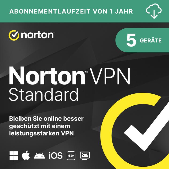 Norton LifeLock VPN Standard NPM (1 User, 5 Geräte/User, 12 Monate)