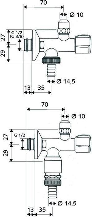 Produktbild Schell Doppelanschluss-Eckventil COMFORT chrom 1/2Zoll