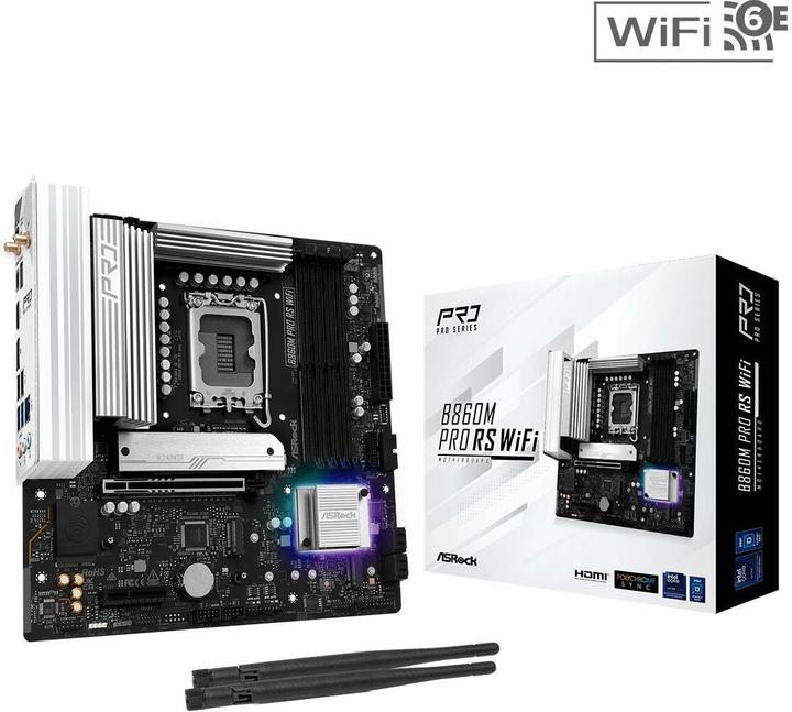 Actual product image AsRock B860M Pro RS WiFi DDR5 Intel S retail (LGA 1851, Intel B860, mATX)