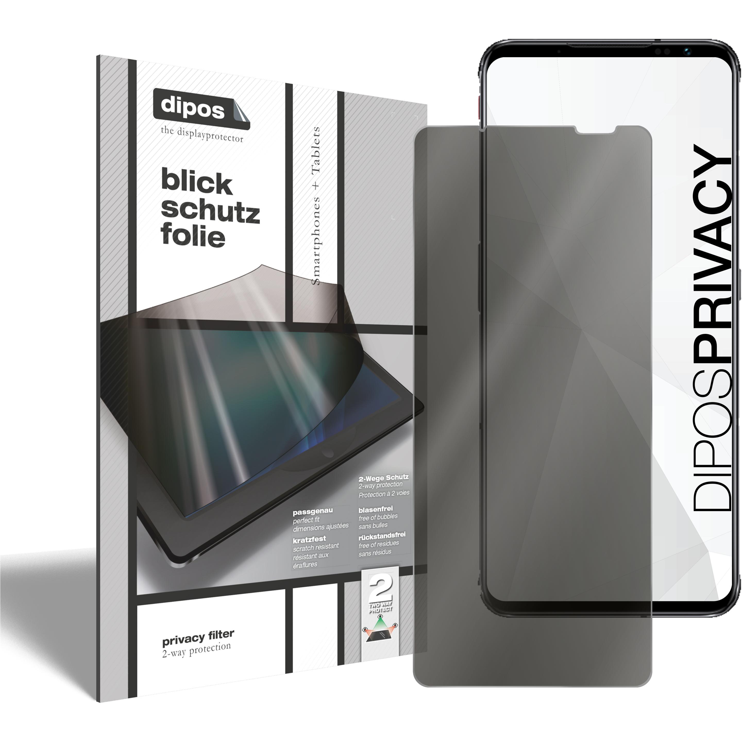 Dipos Blickschutzfolie 2-Way Anti-Shock (2 Stück, ZTE Nubia Red Magic 6), Smartphone Schutzfolie, Transparent