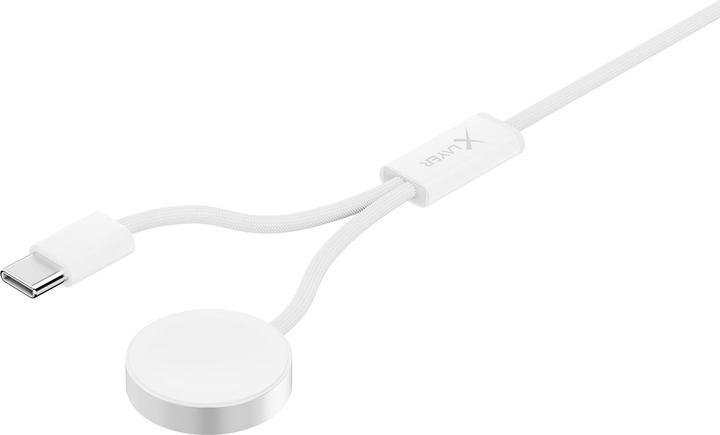 Produktbild Xlayer 2-in-1 feingewebtes Kabel mit USB Typ C & Apple Watch Charger 1.5 m White (1.50 m, USB 2.0)