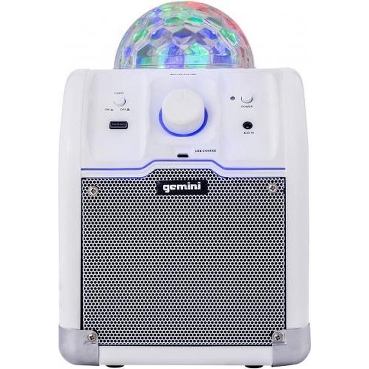 Gemini MPA-500 W Bluetooth speaker met LED lichtshow Wit (33101447)