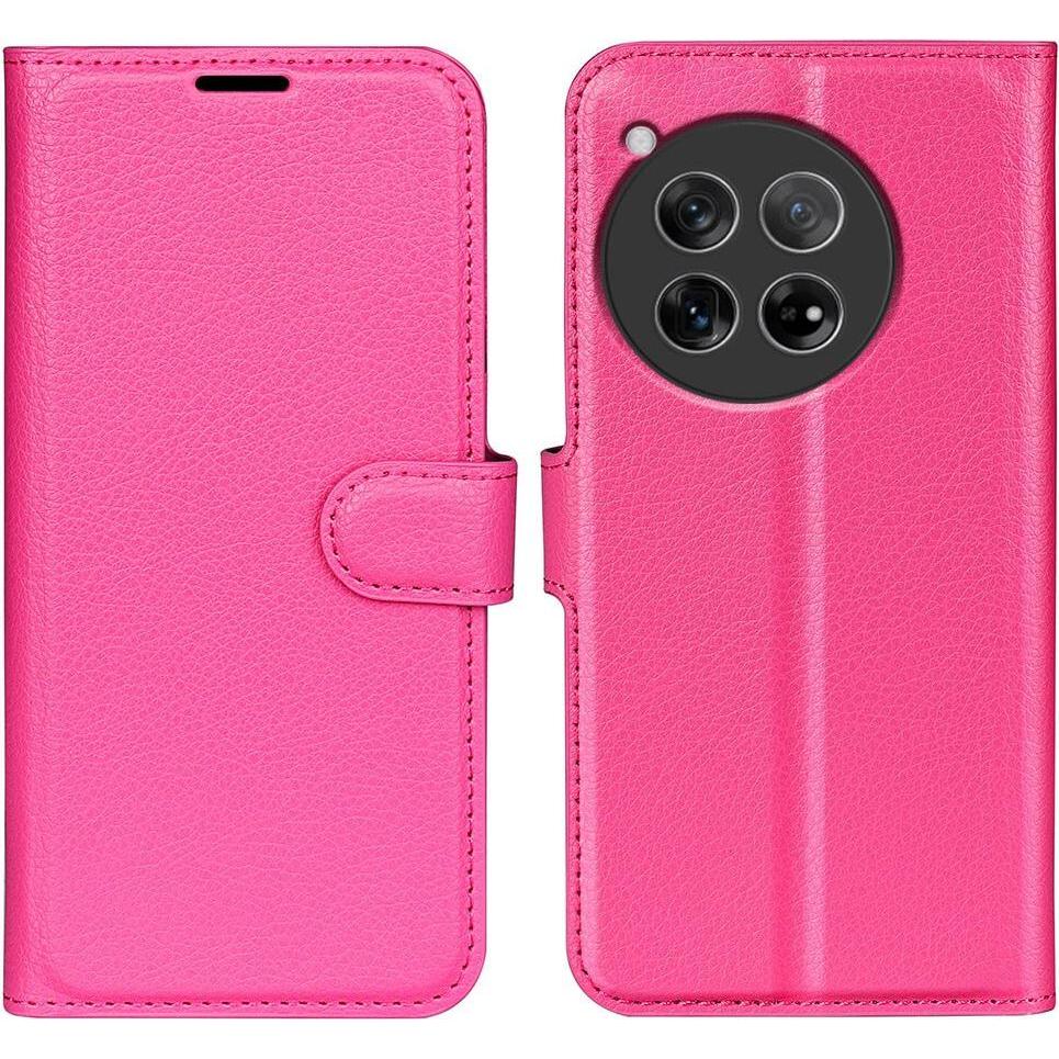 Cover-Discount OnePlus 12 - Leder Etui Hülle pink (OnePlus 12), Smartphone Hülle, Pink