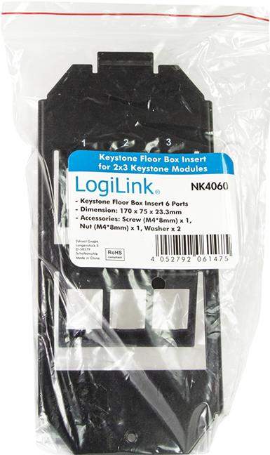 Productafbeelding LogiLink 2 x 3 Blank Keystone Patch Panel