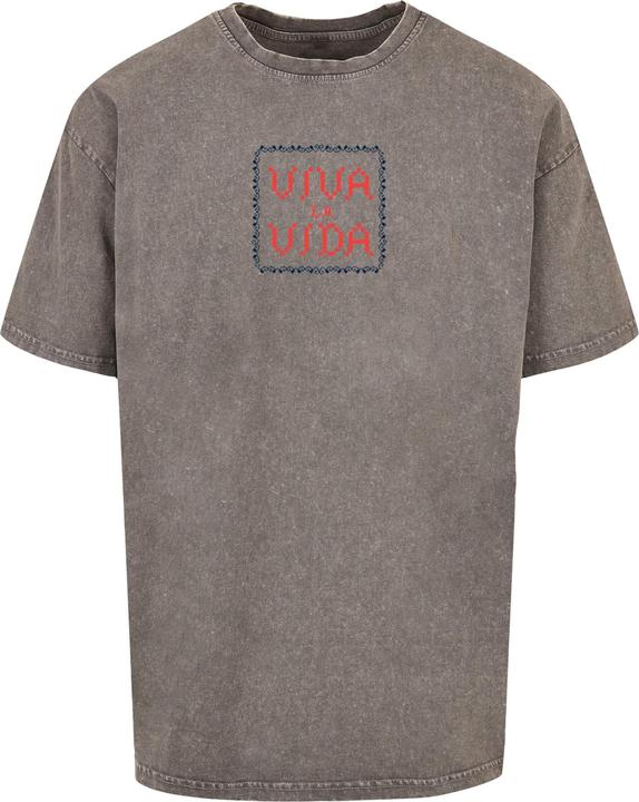 Produktbild Merchcode Frida Kahlo - Pixels viva la vida Acid Washed Heavy Oversize Tee - 118139 (M)
