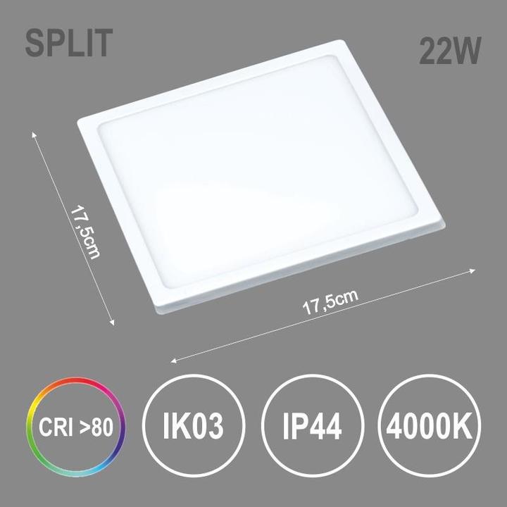 Actual product image Topex LED PANEL SPLIT SQ 22W NW IP44 1570LM (1772 lm)