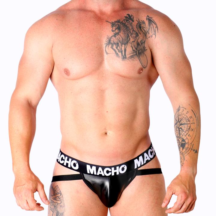 Actual product image Macho Underwear Macho - Mx25nc Jock Black Leather S (S)