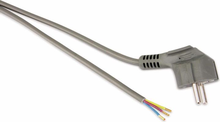 Produktbild Goobay Schutzkontaktkabel abgewinkelt zum Konfektionieren, 2 m, Grau (2 m)