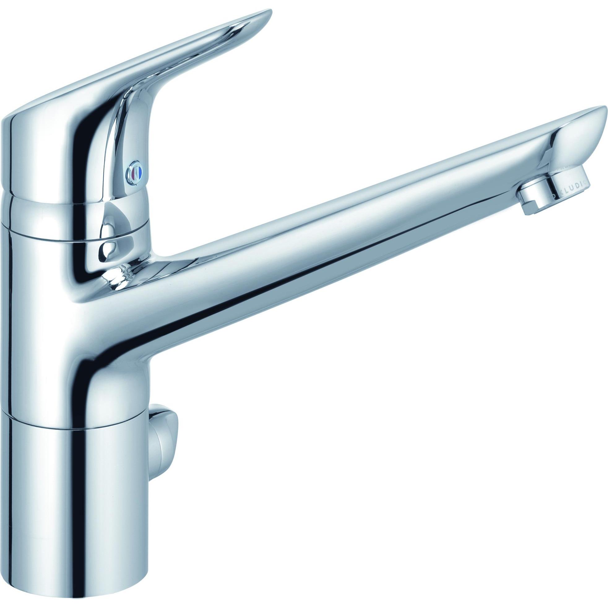 Kludi, Rubinetteria da cucina, OBJEKTA Mitigeur d'évier multi-usages, basse pression, Eco, levier fermé, chrome, 325770575