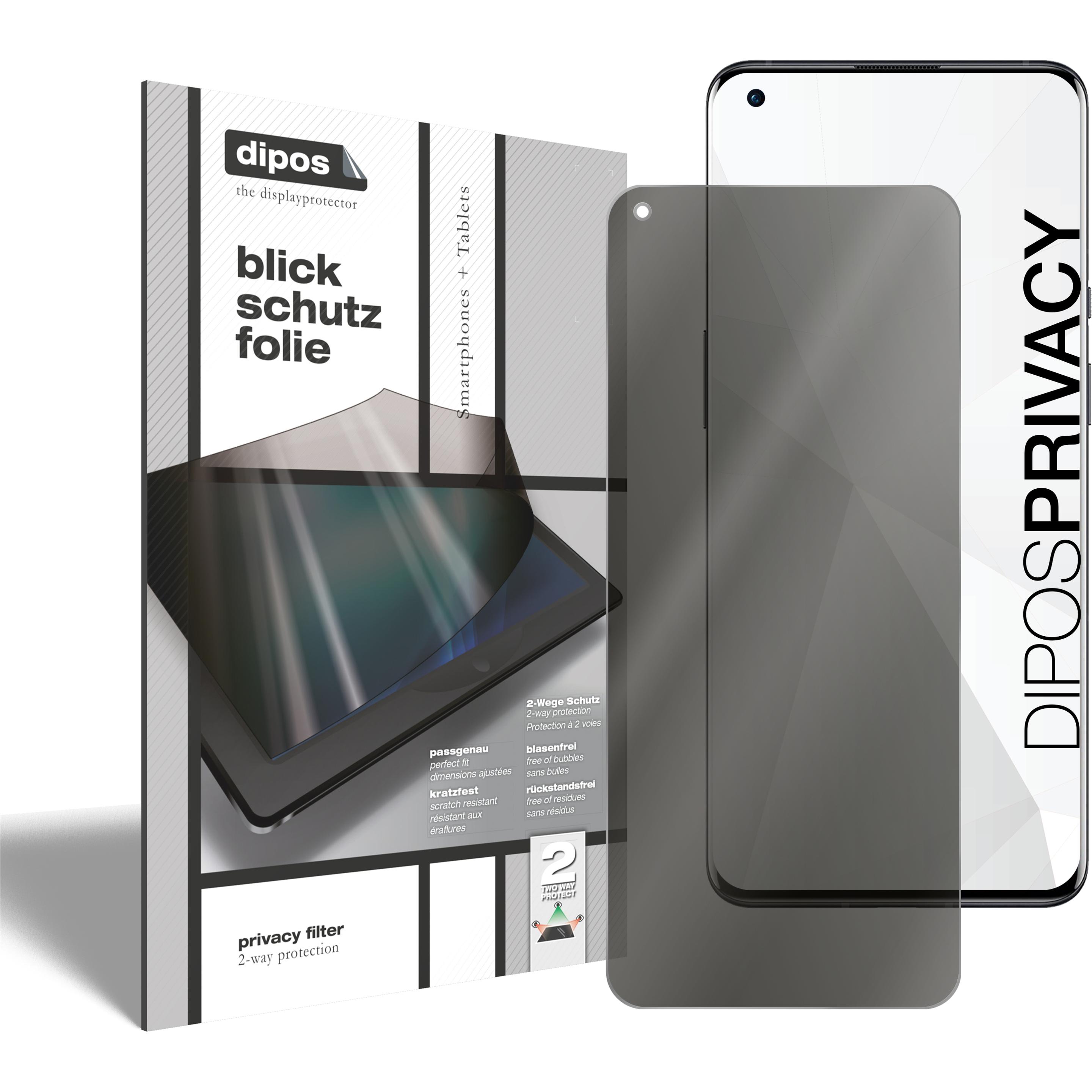 Dipos Blickschutzfolie 2-Way Anti-Shock (2 Stück, OnePlus 9R), Smartphone Schutzfolie, Transparent