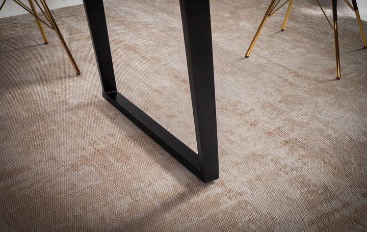 Produktbild FineBuy Esstisch Esszimmertisch Akazie Massivholz Metall Küchentisch Baumkante (100 x 76 cm)