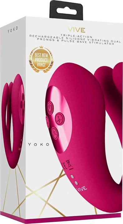 Produktbild Shots Yoko - Triple Action Vibrator Dual Prongs with Clitoral Pulse Wave - Tester