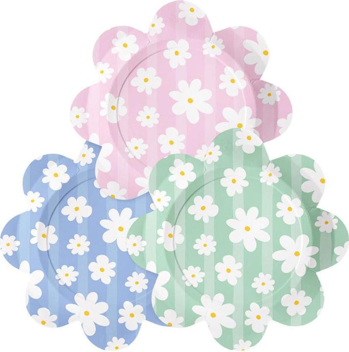 Produktbild Globos Europe Pappteller 23 cm Gänseblümchen - 8 Stück. (8x)