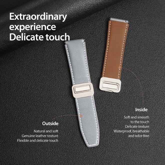 Image du produit Dux Ducis YA Series Bracelet en cuir véritable (20 mm, Cuir véritable, Largeur de l'ergot 20 mm, Galaxy Watch6, Galaxy Watch3 (41mm), Gear S2 Classic)