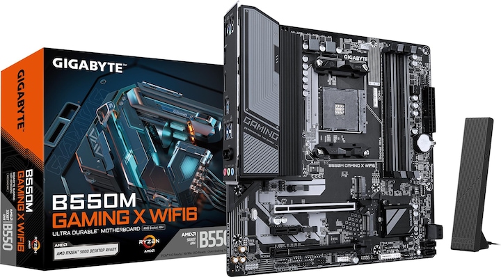 Actual product image Gigabyte MB GBT AMD AM4 B550M GAMING X WIFI6 (AM4, AMD B550, mATX)