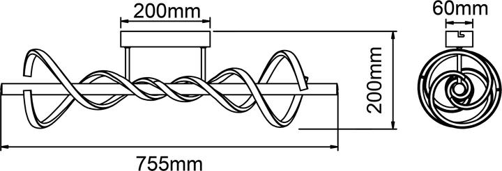 Produktbild Brilliant Amalie LED Deckenleuchte 80cm schwarz (2100 lm)