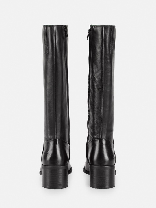 Actual product image Felmini MIRA D946 Stylish high boots with a low heel, made from genuine soft black leather. (38)