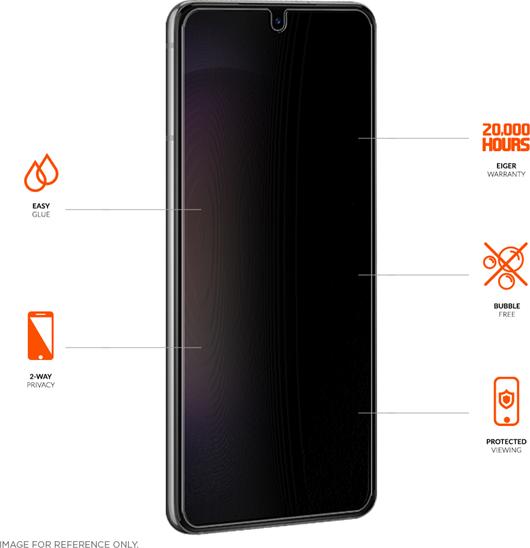 Actual product image Eiger Mountain Glass Black (1 Piece, Samsung Galaxy S23+)