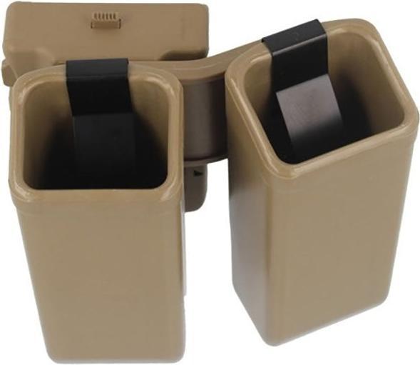 Produktbild ESP Doppeltes Kunststoffholster LUGER für zweireihige Waffenmagazine 9mm, khaki