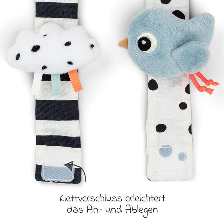 Actual product image Done by Deer Rasseln & Greiflinge Rasselarmband 2er Pack - Happy Clouds -