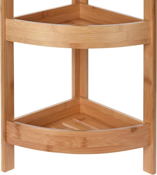Produktbild Mojawo Bambus Badezimmer Badregal Eckregal Wandregal Regal 3 Etagen 23xH61cm (23 x 23 x 61 cm)