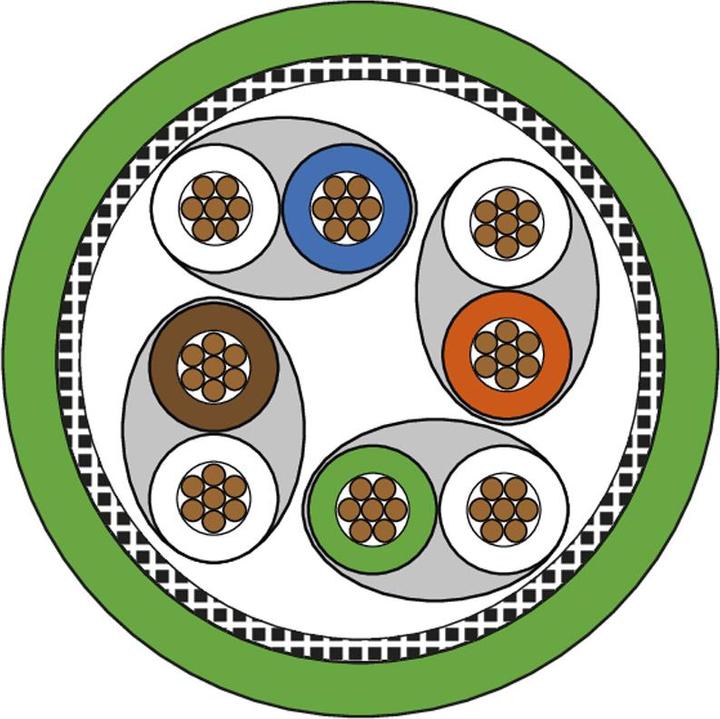 Image du produit Metz Câble de liaison M12 ST-M12 ST 8 pôles codage X droit-coudé 2m (SF/UTP, CAT6a, 2 m)