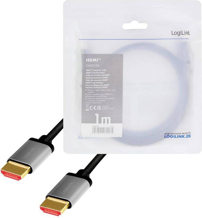 Produktbild LogiLink Ultra High Speed HDMI mit Ethernetkabel (1 m, HDMI, 2.1)