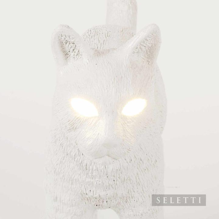 Actual product image Blow by Job&Seletti Jobby White Cat Lamp Rechargeable Table Lamp