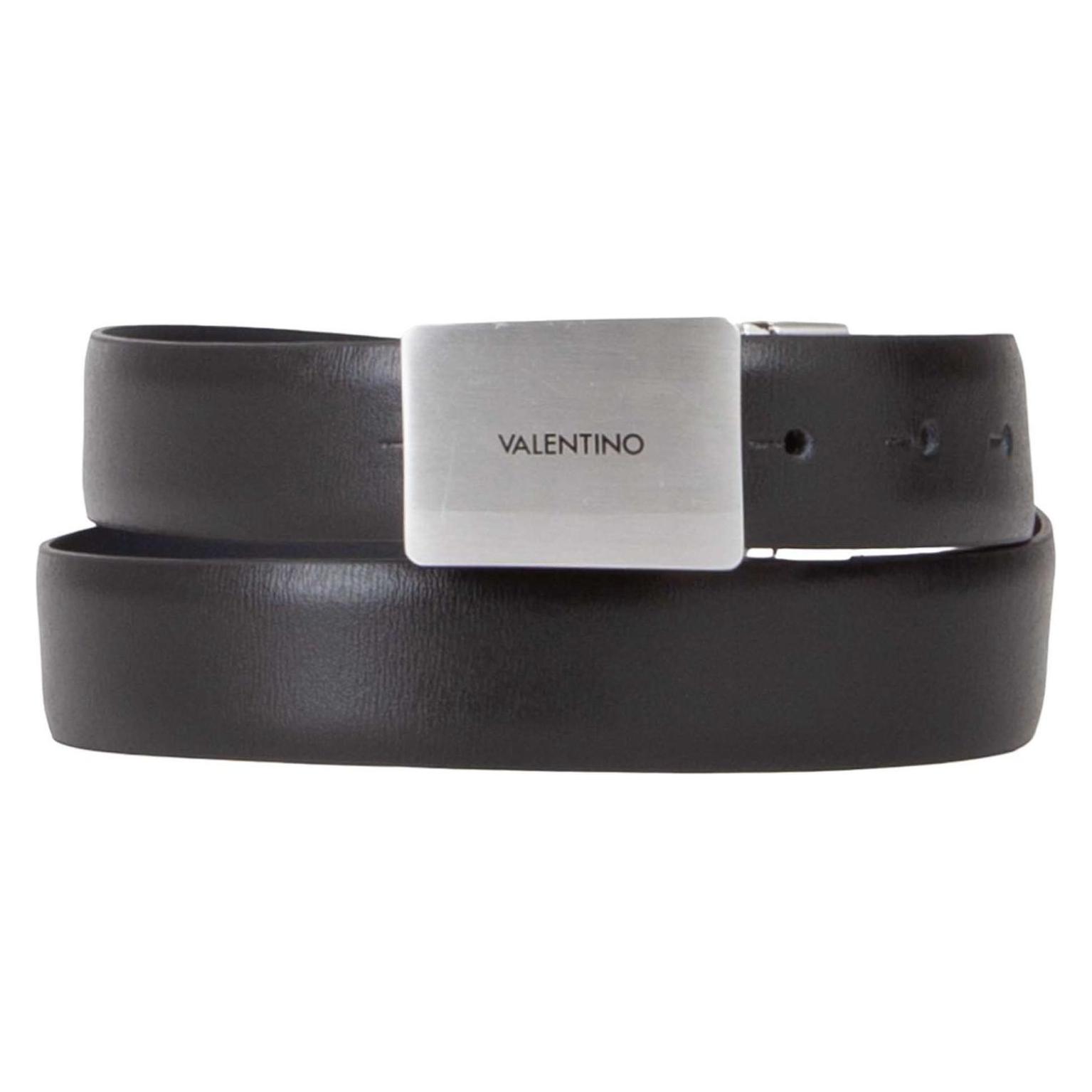 Valentino, Herren, Gürtel, Litech Plaque Buckle Belt, Blau, Schwarz, (125)