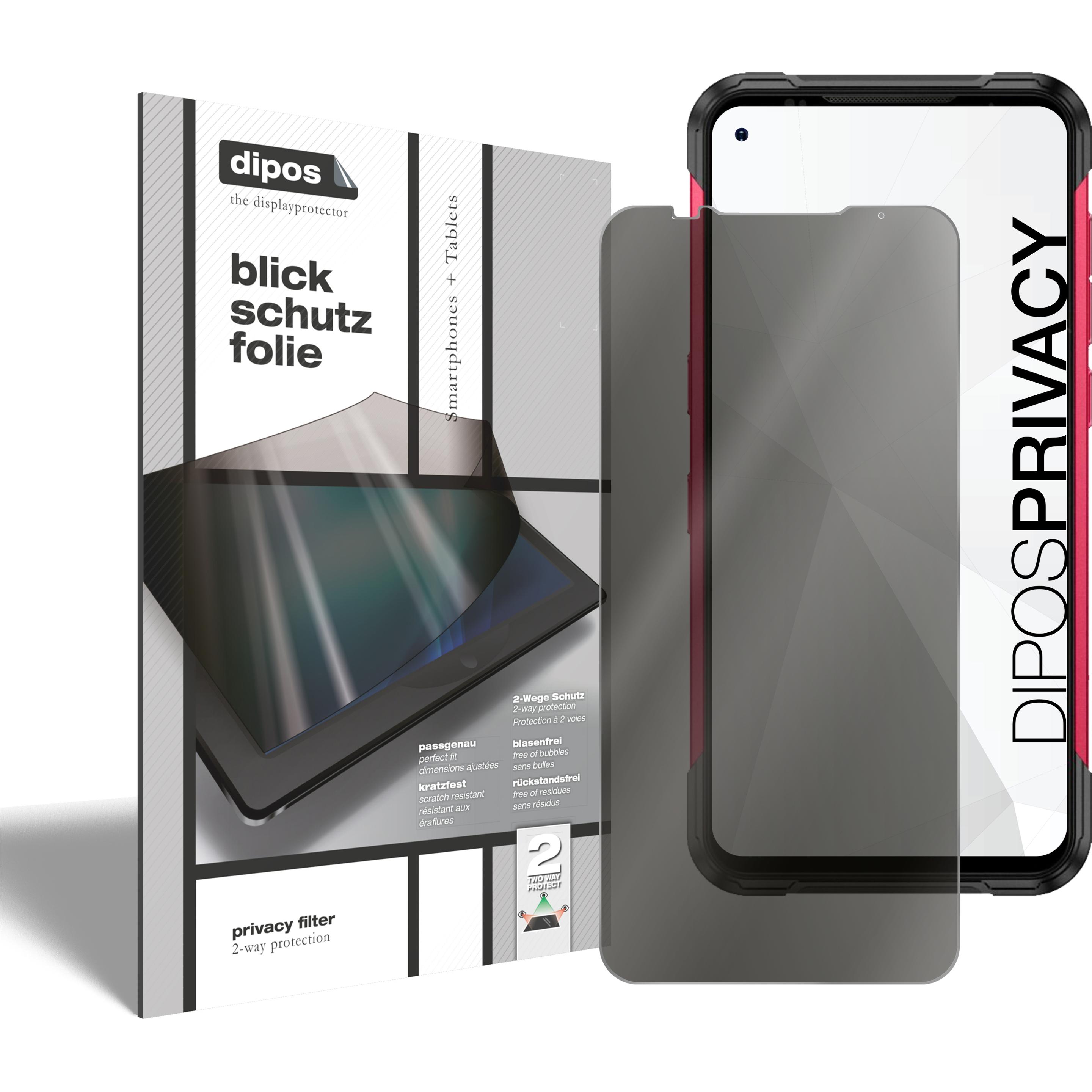 Dipos Blickschutzfolie 2-Way Anti-Shock (2 Stück, Doogee S97 Pro), Smartphone Schutzfolie, Transparent