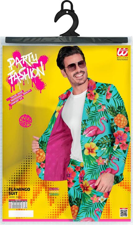 Produktbild Widmann Party Fashion Anzug mit Neon Flamingo Muster Jackett & Hose (S)