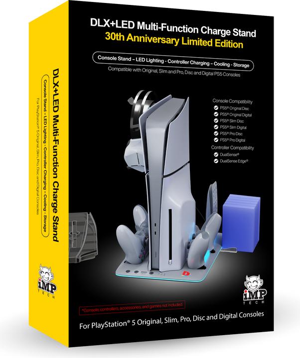 Produktbild IMP Tech - DLX+LED Multi Function Charge and Cool Stand - 30th Anniversary Limited Edition - Grey (PS5)