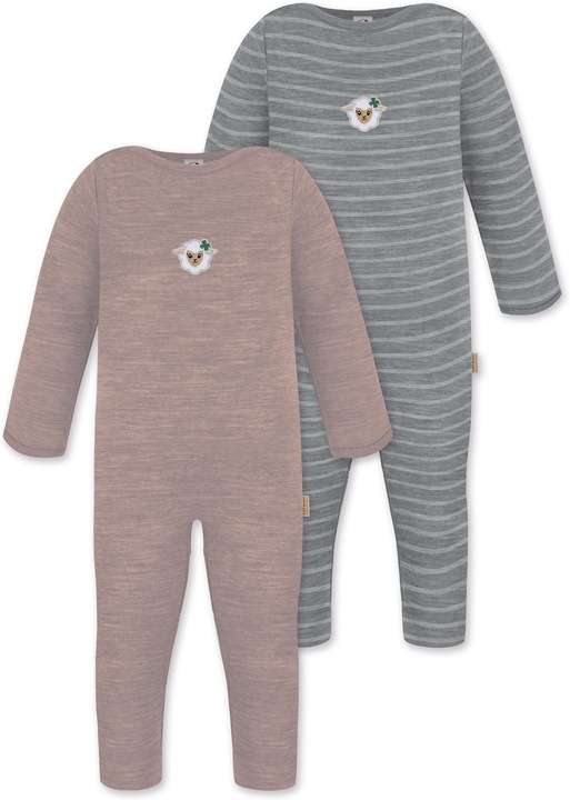 Normani 2er Pack Baby Merino Strampler „Tangoio" - 9595