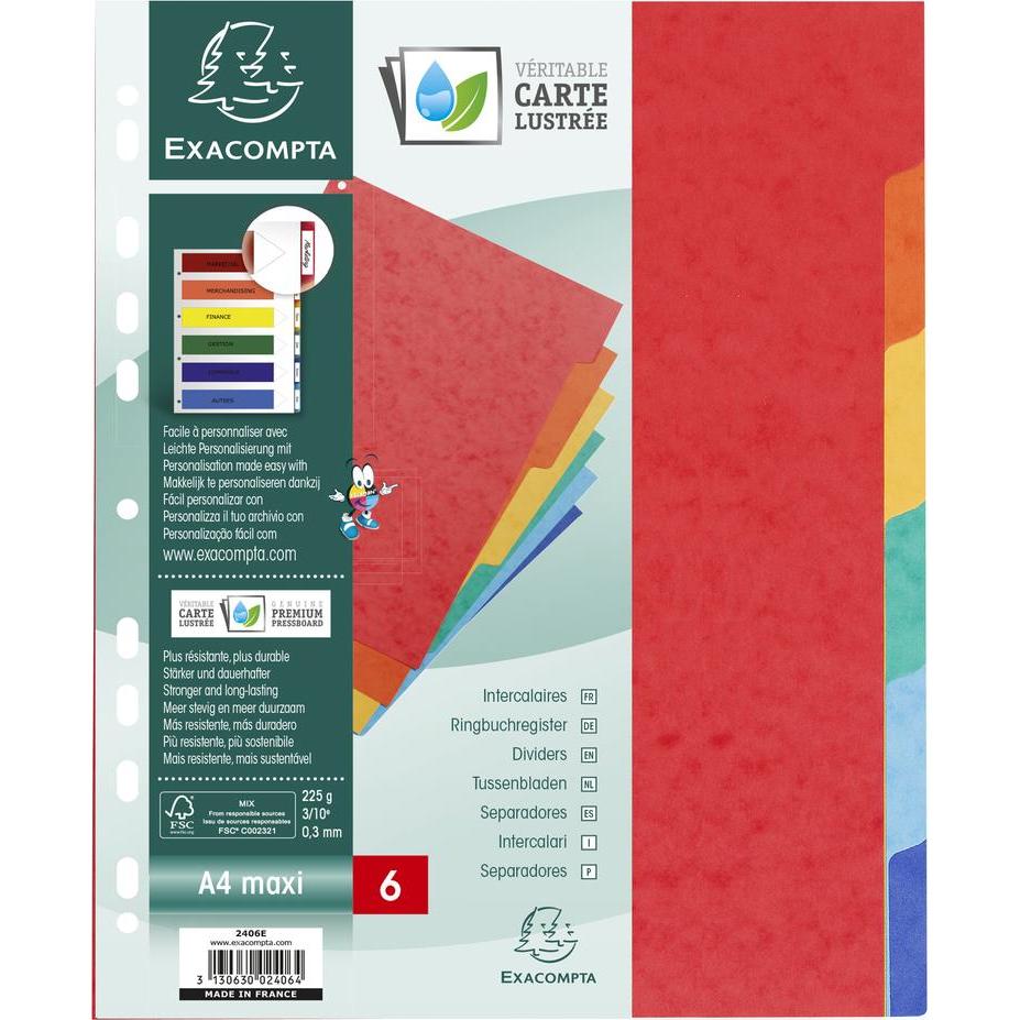 Thumbnail - Exacompta, Ordner Zubehör, Blanko-Register - Karton