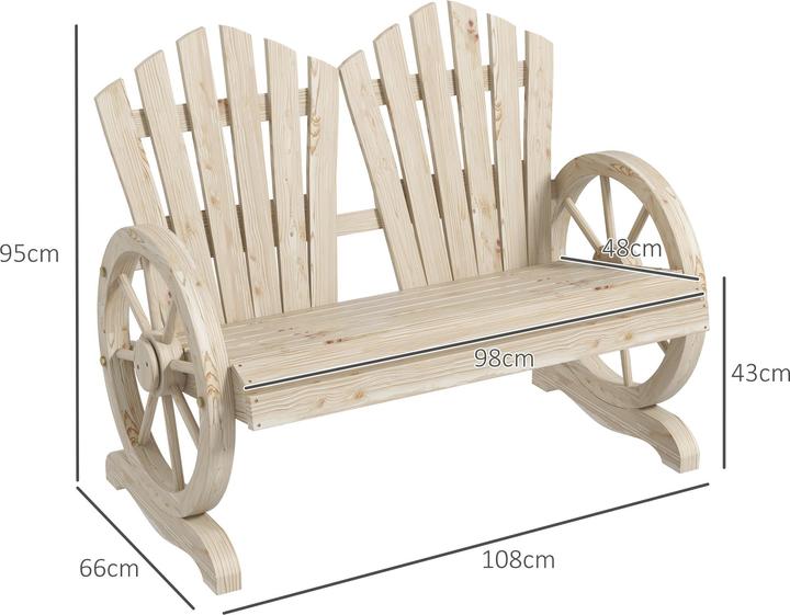 Immagine prodotto Outsunny Panchina da giardino con design a ruota di carro