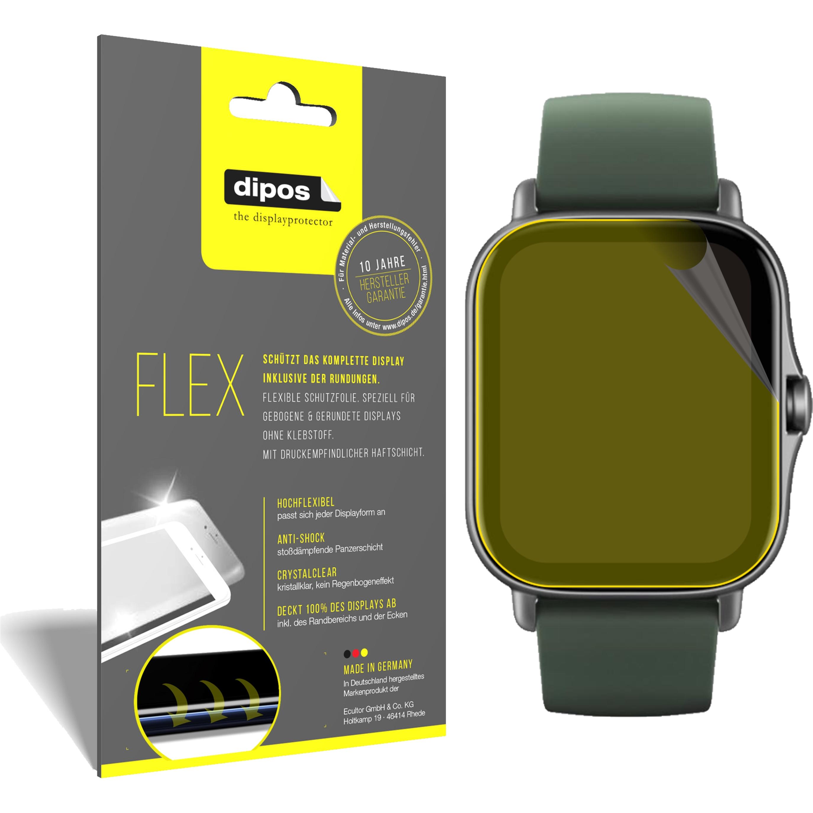 Dipos Displayschutzfolie Full-Cover 3D, Smartwatch Schutzfolie, Transparent