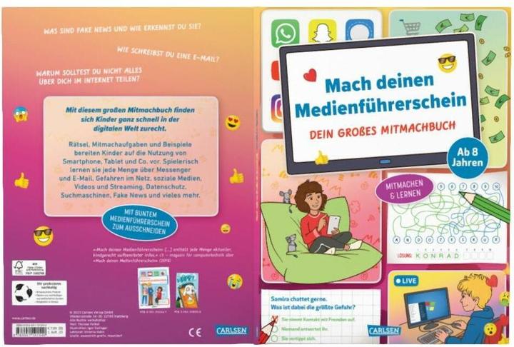 Produktbild Mach deinen Medienführerschein: Dein grosses Mitmachbuch (Deutsch, Igor Dolinger, Thomas Feibel, 2023)