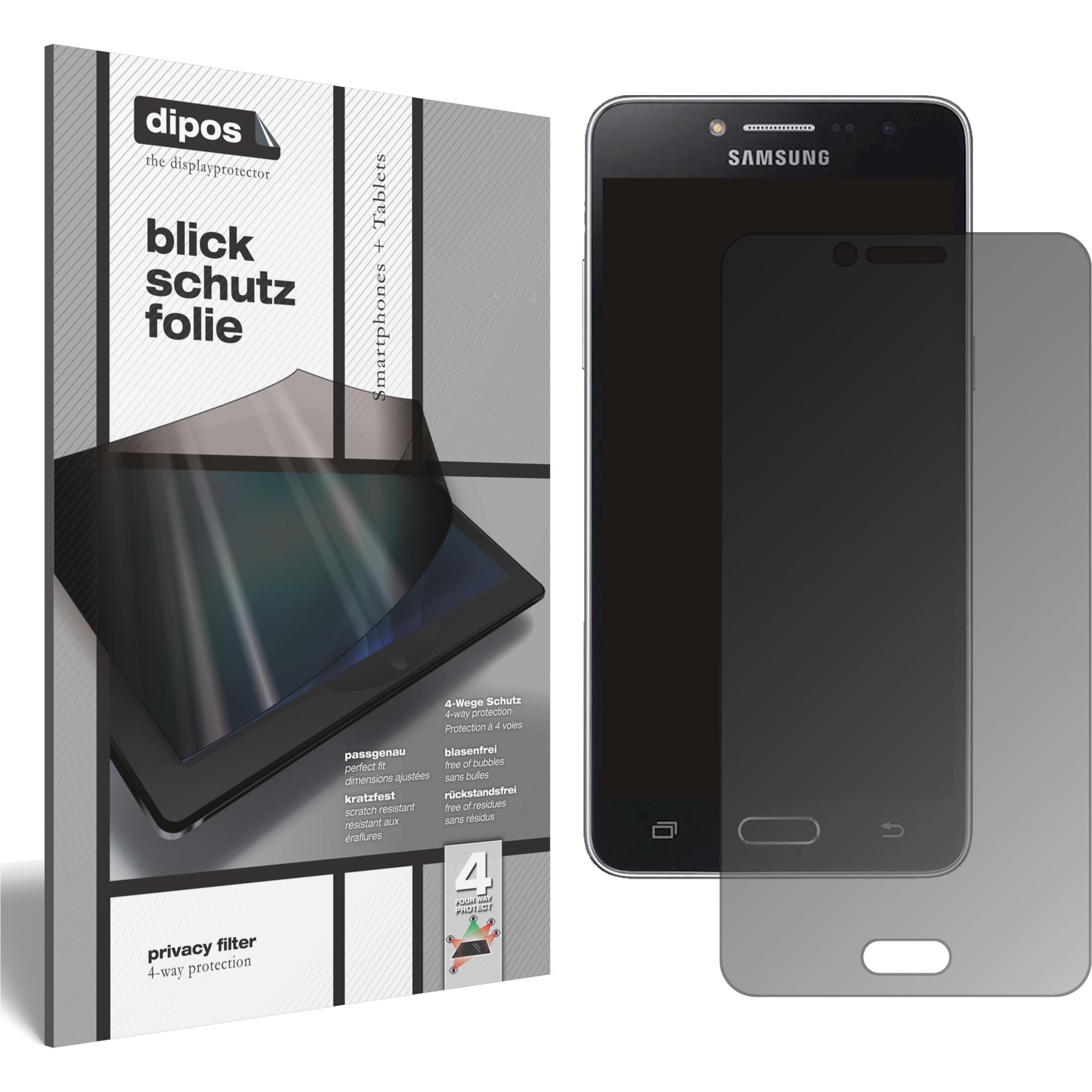 Dipos Blickschutzfolie 4-Way Privacy (1 Stück, Samsung Galaxy J2 Prime), Smartphone Schutzfolie, Transparent