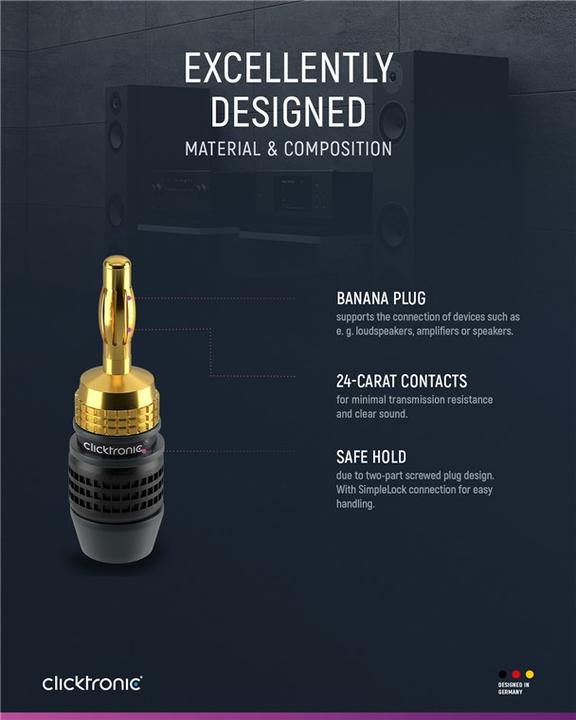 Produktbild clicktronic Bananen-Stecker SimpleLock