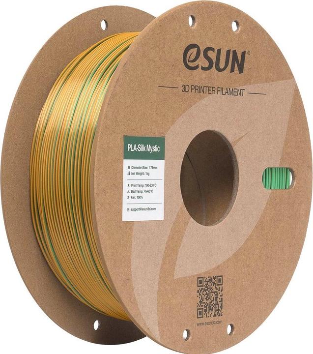Produktbild eSUN eSilk Mystic-PLA Gold-Schwarz-Grün Filament 1.75mm 1Kg (PLA, 1.75 mm, 1000 g, Mehrfarbig)