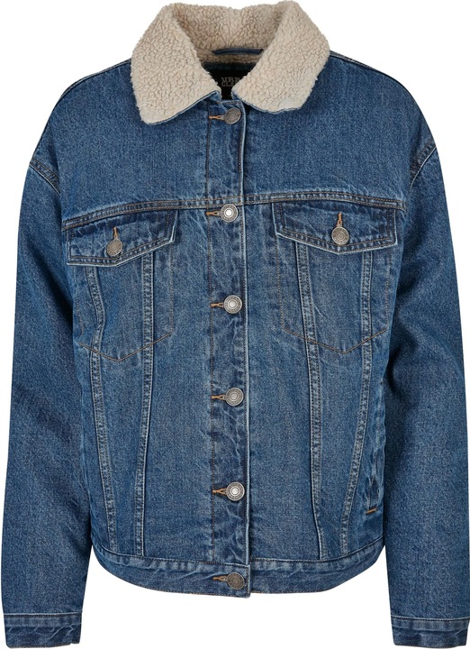 Urban Classics Ladies Oversized Sherpa Denim Jacket (M)