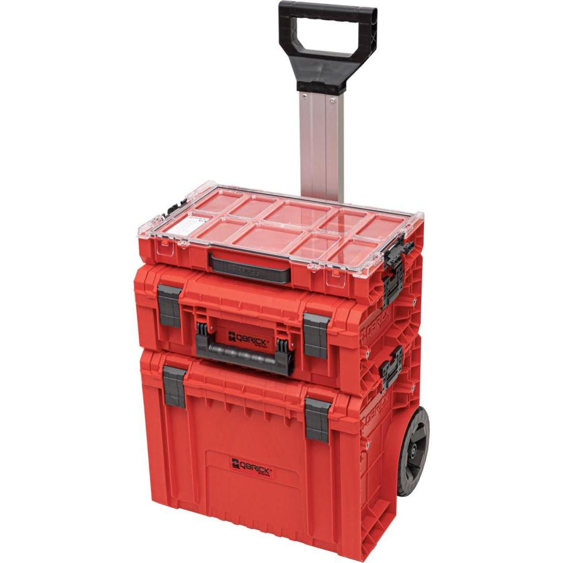 Qbrick, Werkzeugkoffer, System PRO 2.0 Set 4 RED ULTRA HD Werkzeugwagen Set + PRO Cart 2.0 + PRO Technician Case 2.0