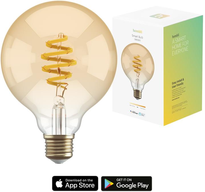 Energy Label Hombli Filament (E27, 5.50 W, 300 lm, 1 x, G)